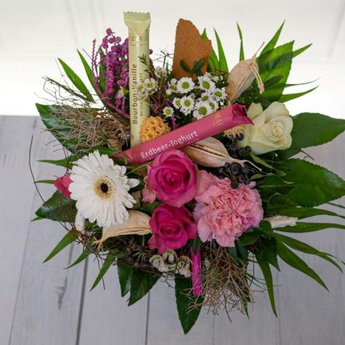 Heilemann Schoko Sticks mit Blumenstrauß