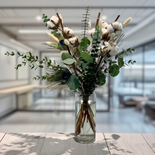 Baumwolle und Eukalyptus Strauß
